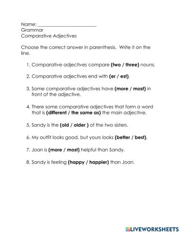 Comparative Adjectives