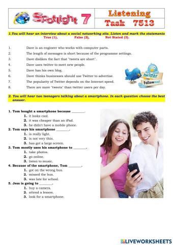 Spotlight 7 Task 7513