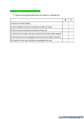 La bruixa que no sabia riure. Capitol 5,6i7