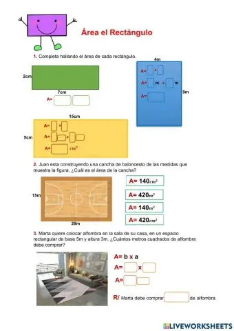 Área del rectángulo