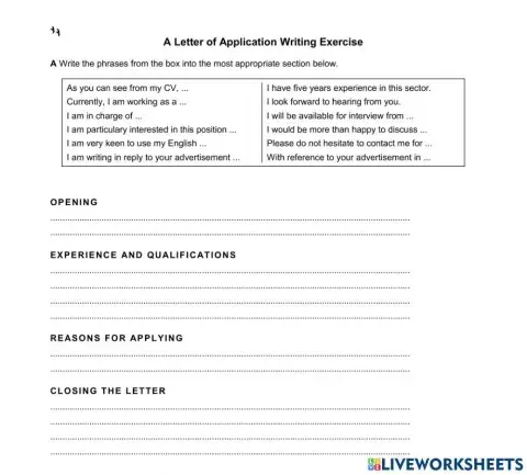 Letter of Application