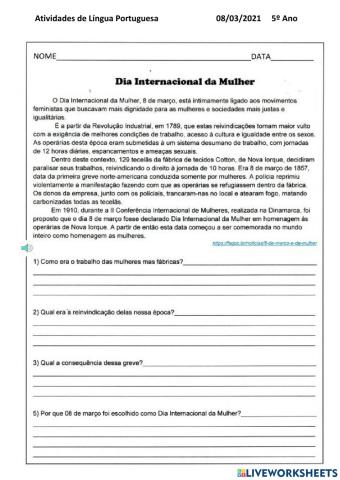 Dia  Internacional da Mulher