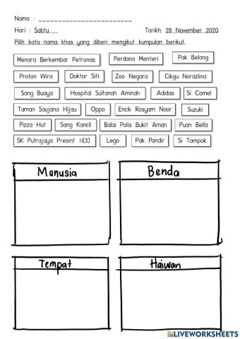 Kata nama Am dan Khas