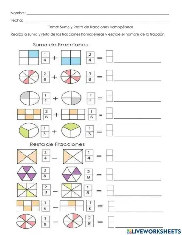 Suma y Resta de Fracciones Homogéneas