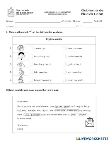 Second Trmiester Exam - Fourth Grade