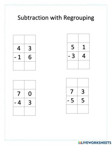 Regrouping subtraction