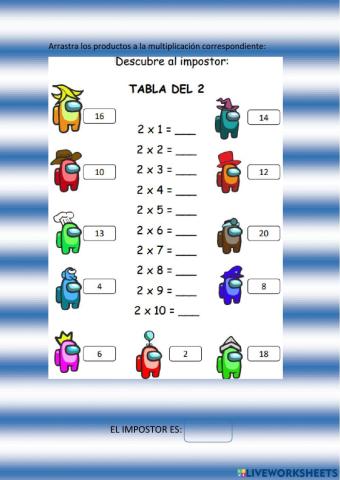Tabla del 2