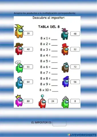 Tabla del 8