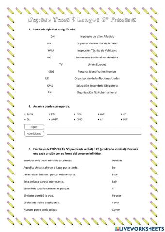 Repaso lengua tema 9
