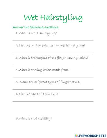 Wet hairstyling assignment 0-2