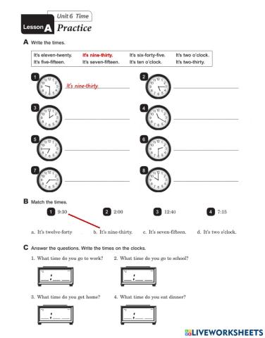 What time is it? - Practice