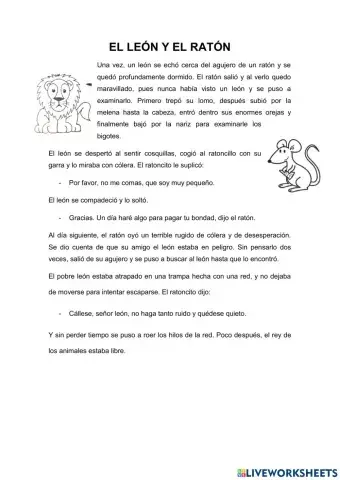 El león y el ratón