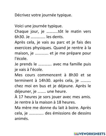 Activités quotidiennes