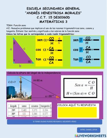 Razón trigonométrica seno