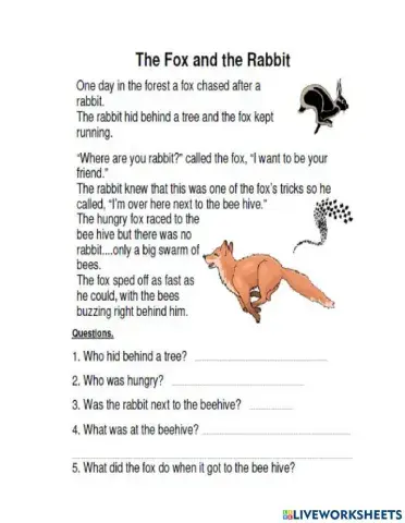 Reading comprehension exercise