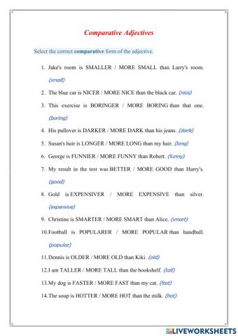 Comparative Adjectives
