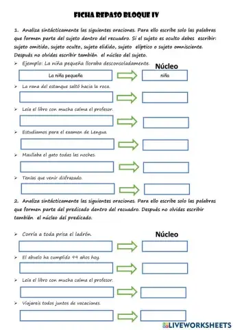 Análisis sintáctico y vocabulario