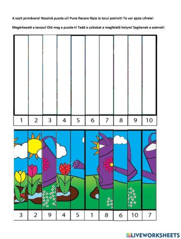 Tavaszi számos puzzle, Primavara puzzle cu cifre