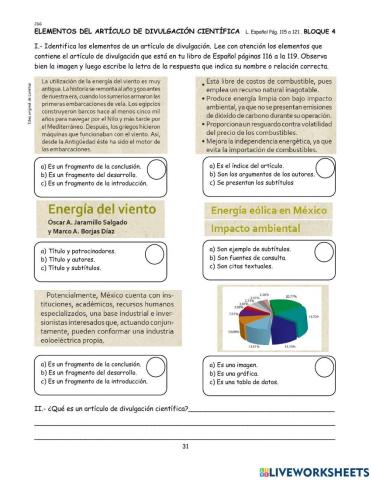 ELEMENTO Articulo de divulgación