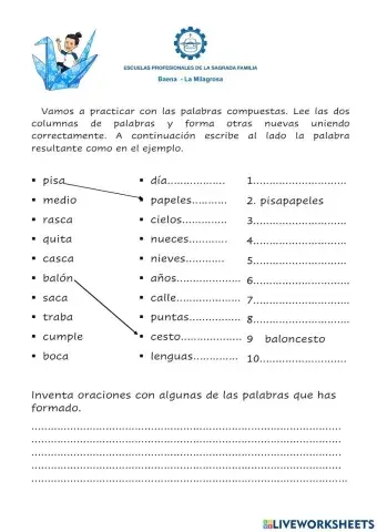 Formamos palabras compuestas.