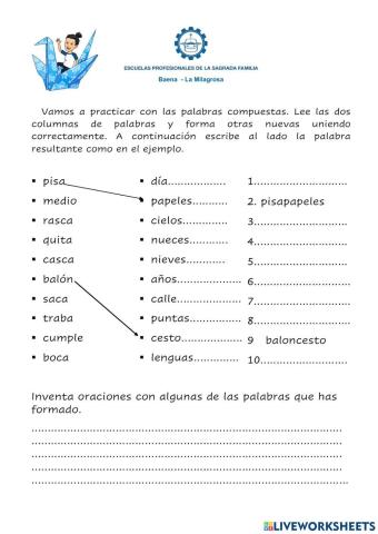 Formamos palabras compuestas.