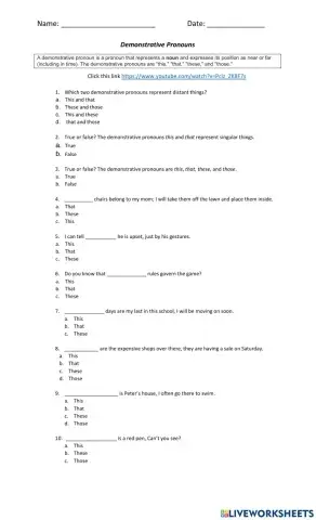 Demonstrative Pronouns