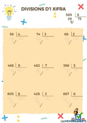 Divisions d'1 xifra