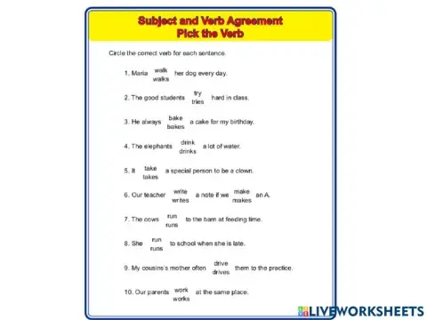 Subject and verb agreement
