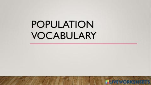 Population vocabulary