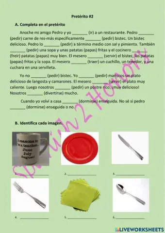 preterite stem-changers + vocab