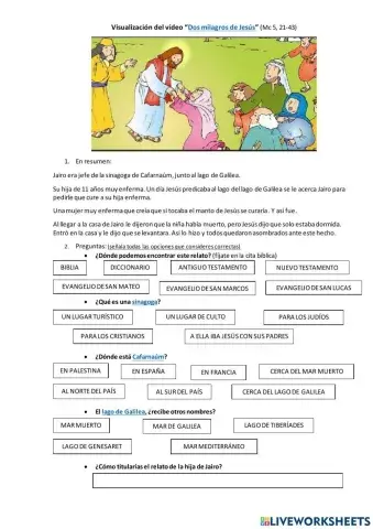 Dos milagros de Jesús
