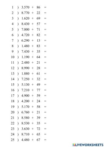 Sumas Muy Difíciles - 1