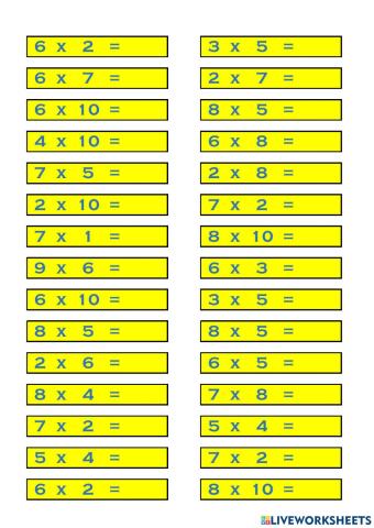 Tabla de Multiplicar - 3