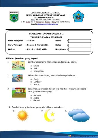 PTS Tema 6 Semester II-Siswa Berkebutuhan Khusus