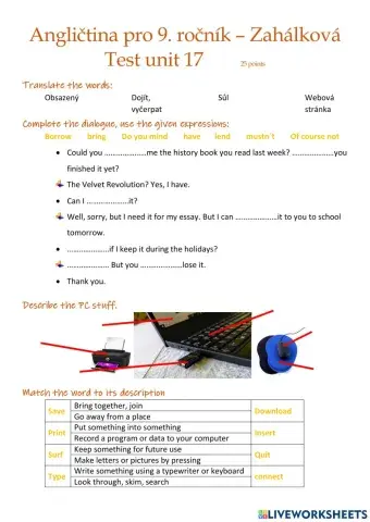 Angličtina 9 - Test 17