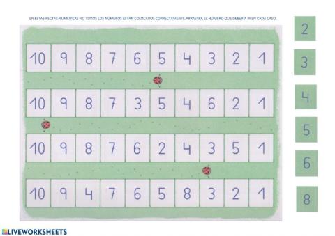 rectas numericas descendentes