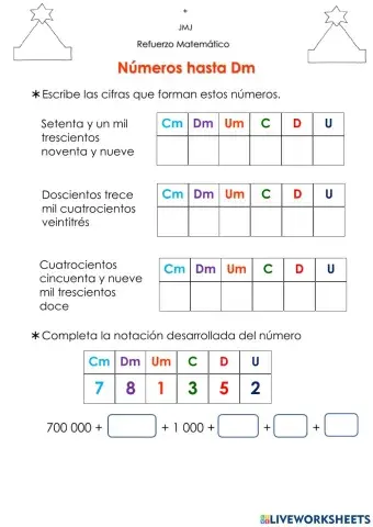 Números hasta las CM