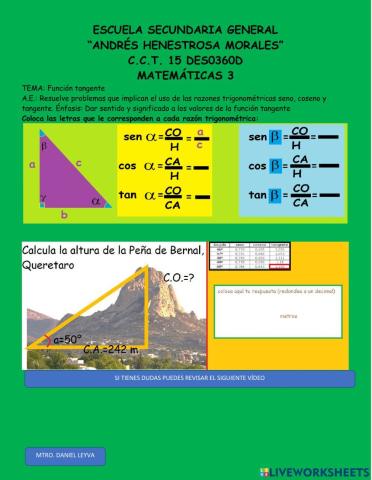 Razón trigonométrica tangente