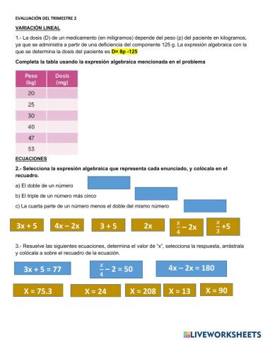 Evaluación matematicas 1