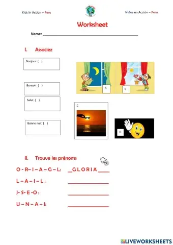 Bonjour, je m'appelle