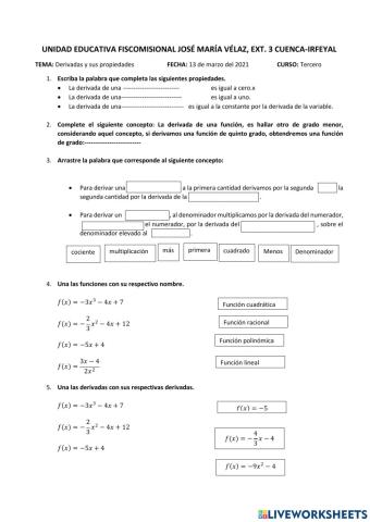 Derivadas propiedades