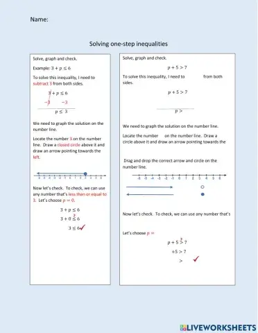 Solve one-step inequality involving subtraction