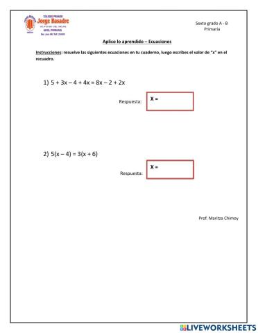Ecuaciones