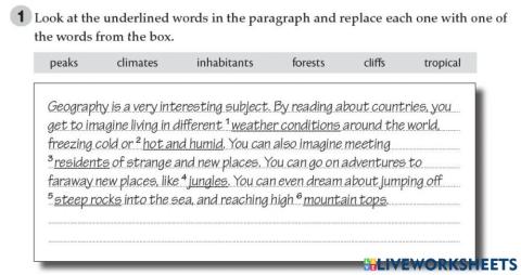 Geography of the World Vocabulary