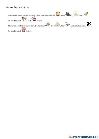 Hörverstehen - Haustiere