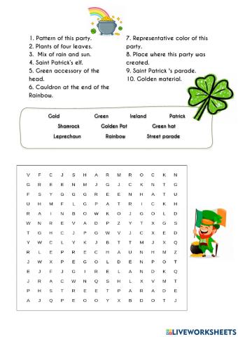 St.Patrick's Day Wordsearch