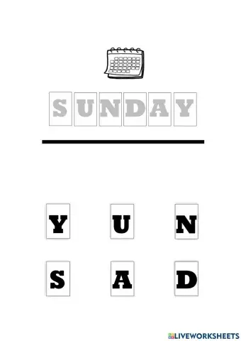 Days of the week: Sunday