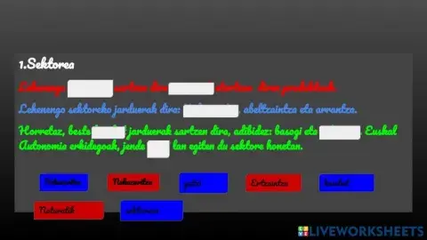 Lan sektoreak: 1. sektorea