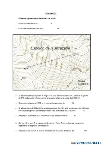 Mapes de corbes de nivell