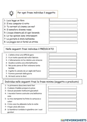 Soggetto e predicato